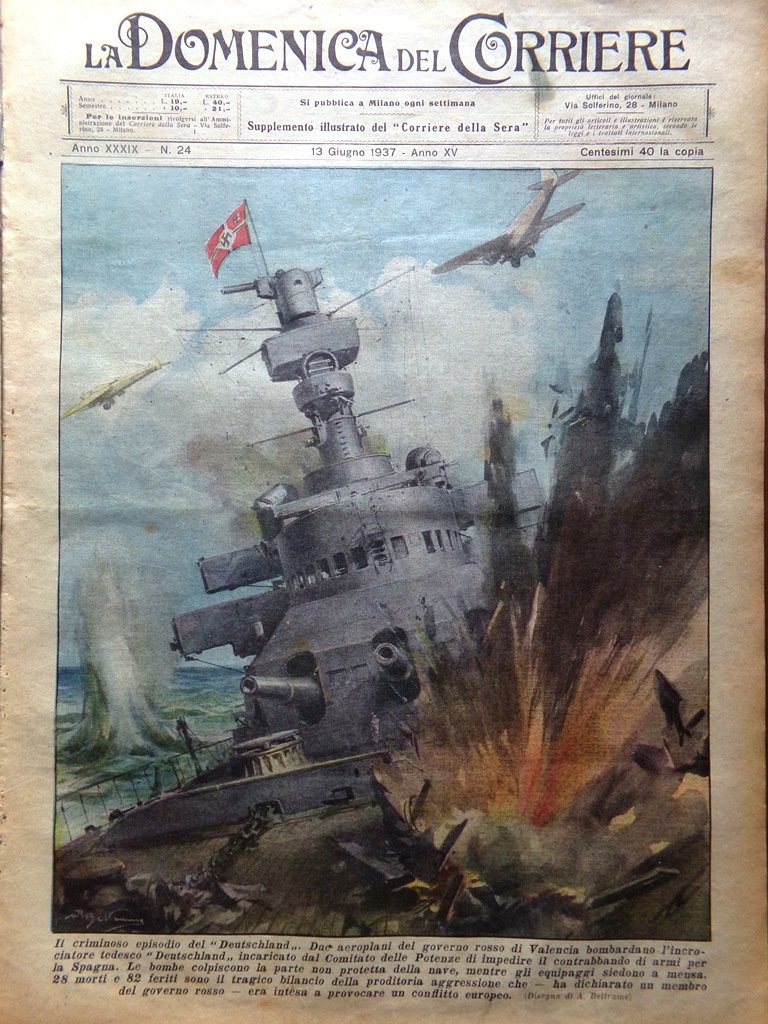 La Domenica del Corriere 13 Giugno 1937 Deutschland Valencia Carosello … | Immagine principale
