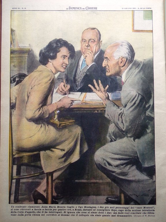 La Domenica del Corriere 13 Giugno 1954 Restauro del Cenacolo …