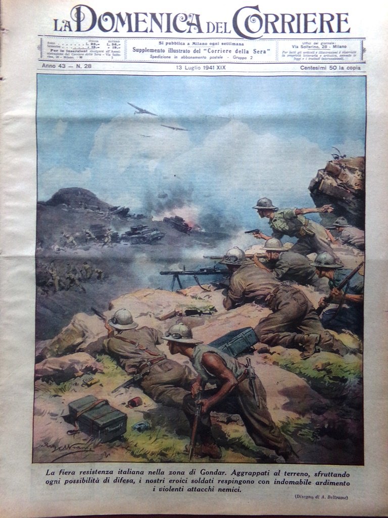 La Domenica del Corriere 13 Luglio 1941 WW2 Avanzata in …