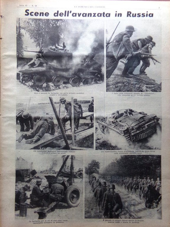 La Domenica del Corriere 13 Luglio 1941 WW2 Avanzata in …