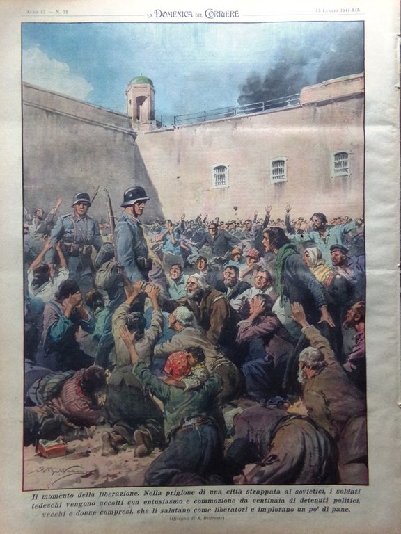La Domenica del Corriere 13 Luglio 1941 WW2 Avanzata in …