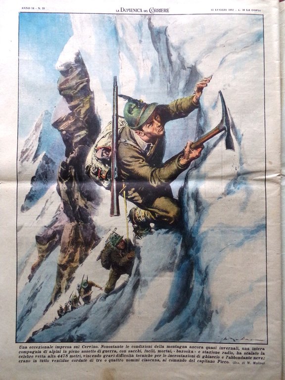 La Domenica del Corriere 13 Luglio 1952 Simoni Miranda Olimpiadi …