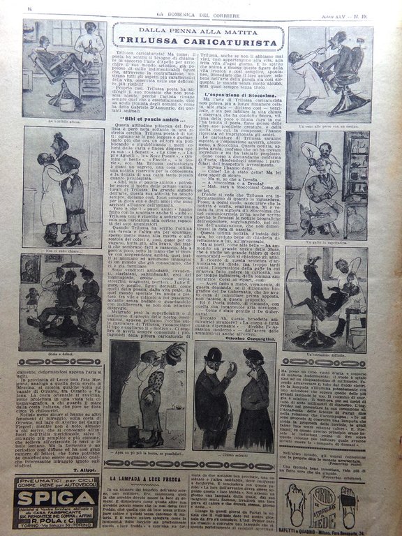 La Domenica del Corriere 13 Maggio 1923 Manzoni Trilussa Spalla …