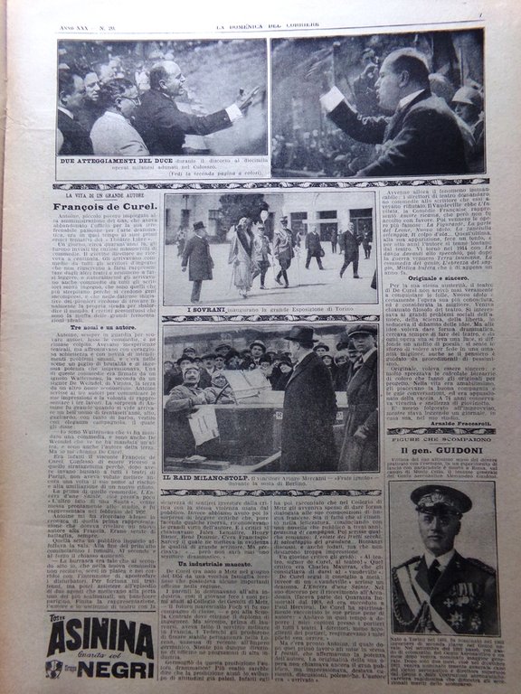 La Domenica del Corriere 13 Maggio 1928 Duce Colosseo Terremoto …