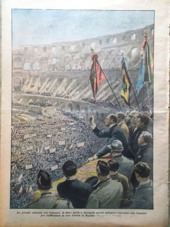 La Domenica del Corriere 13 Maggio 1928 Duce Colosseo Terremoto …