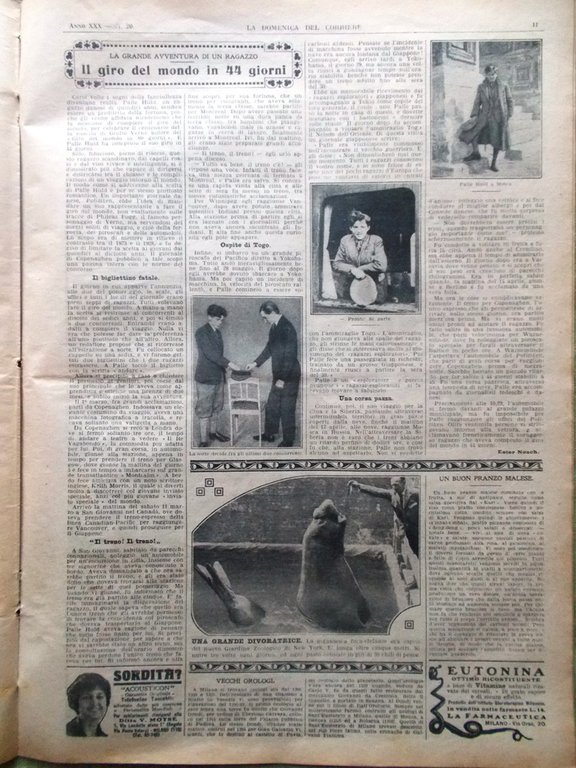 La Domenica del Corriere 13 Maggio 1928 Duce Colosseo Terremoto …