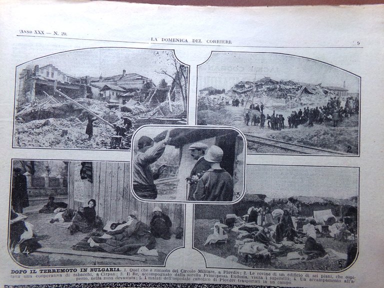 La Domenica del Corriere 13 Maggio 1928 Duce Colosseo Terremoto …