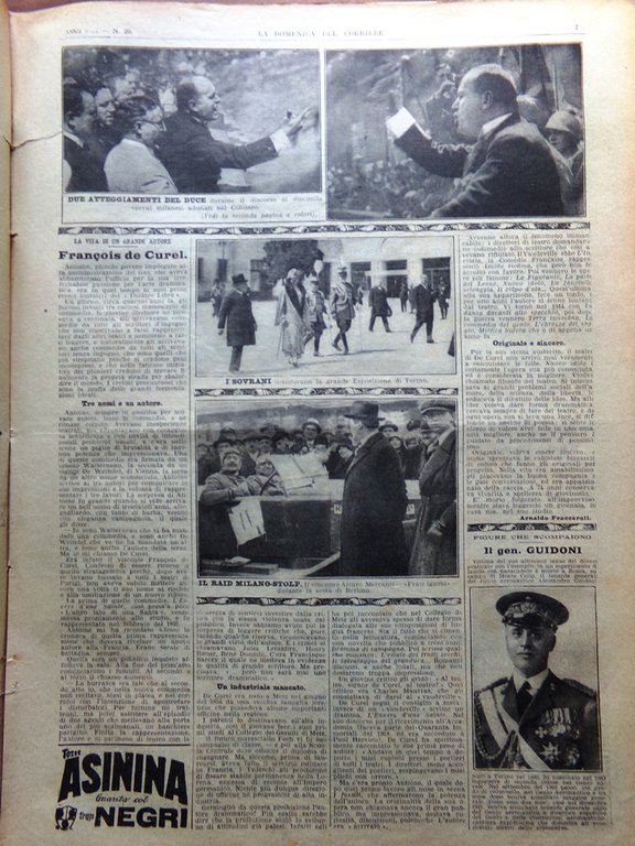 La Domenica del Corriere 13 Maggio 1928 Duce Colosseo Terremoto …