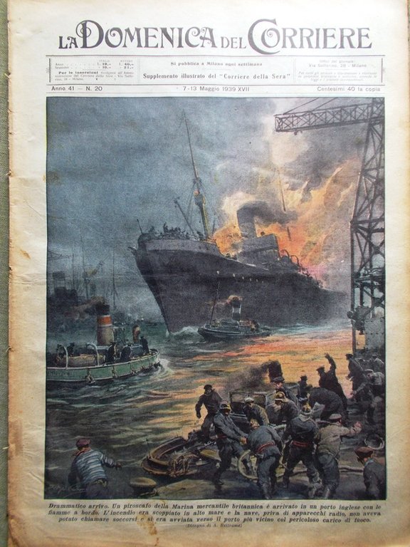 La Domenica del Corriere 13 Maggio 1939 Ciano Ribbentrop Calciatori … | Immagine Gallery 1