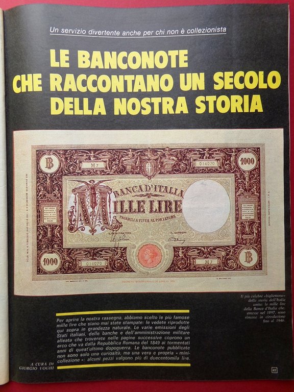 La Domenica del Corriere 13 Marzo 1975 Fort Sciltian Banconote …