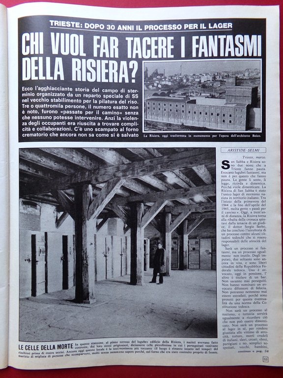 La Domenica del Corriere 13 Marzo 1975 Fort Sciltian Banconote …