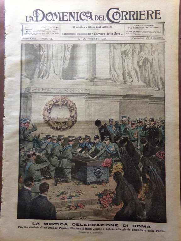 La Domenica del Corriere 13 Novembre 1921 Celebrazione Milite Ignoto … | Immagine Gallery 1