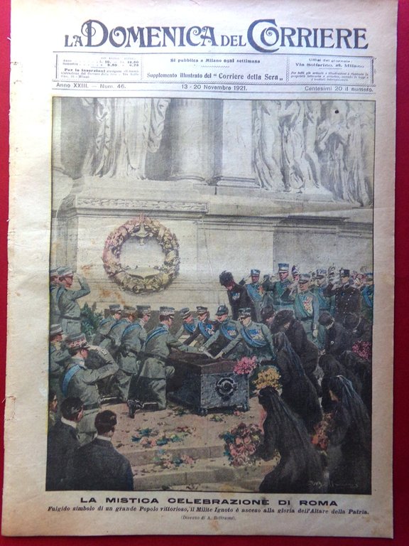 La Domenica del Corriere 13 Novembre 1921 Celebrazione Milite Ignoto … | Immagine Gallery 2