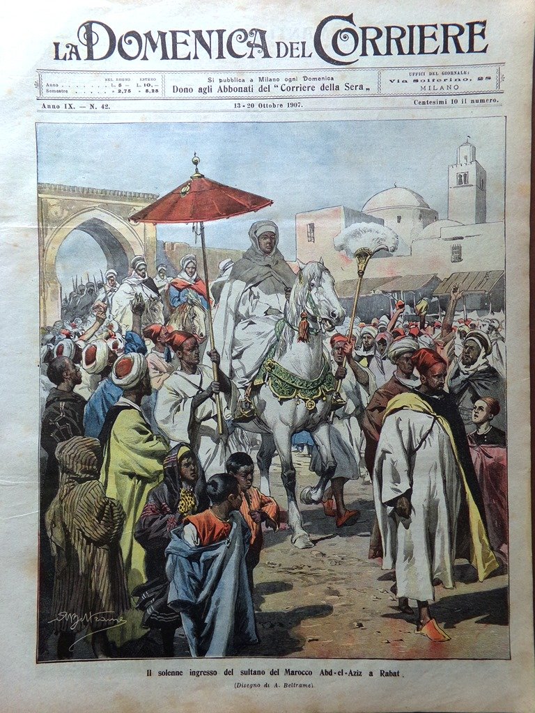 La Domenica del Corriere 13 Ottobre 1907 Sciopero Operai Marocco …