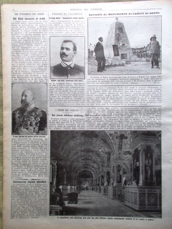La Domenica del Corriere 13 Ottobre 1912 Biblioteca Vaticano Asti …