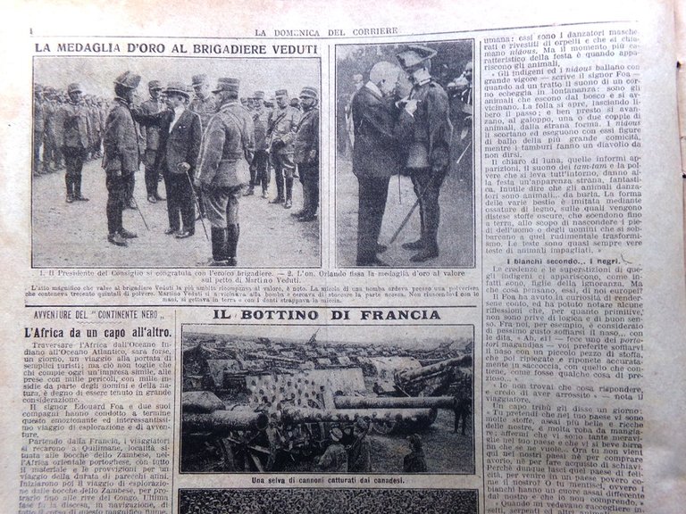 La Domenica del Corriere 13 Ottobre 1918 WW1 Veduti Argiolas …
