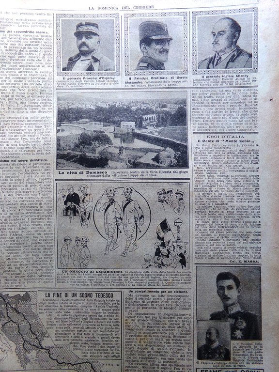 La Domenica del Corriere 13 Ottobre 1918 WW1 Veduti Argiolas …