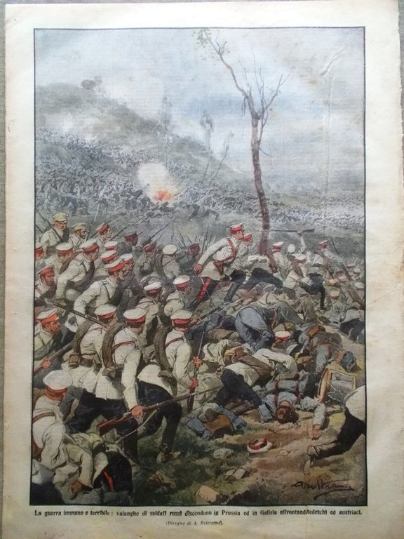 La Domenica del Corriere 13 Settembre 1914 WW1 Papa Benedetto …