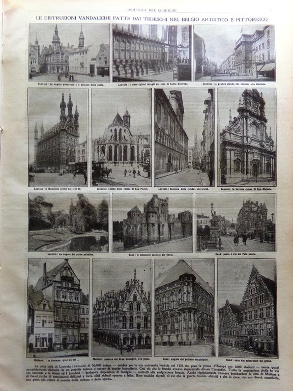 La Domenica del Corriere 13 Settembre 1914 WW1 Papa Benedetto …