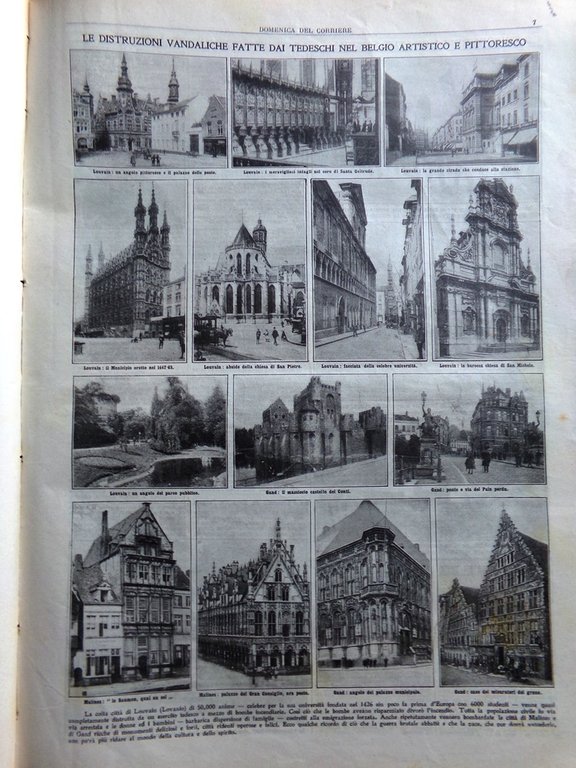 La Domenica del Corriere 13 Settembre 1914 WW1 Papa Benedetto …