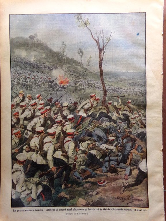 La Domenica del Corriere 13 Settembre 1914 WW1 Papa Benedetto …