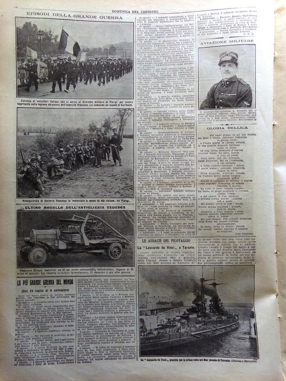 La Domenica del Corriere 13 Settembre 1914 WW1 Papa Benedetto …