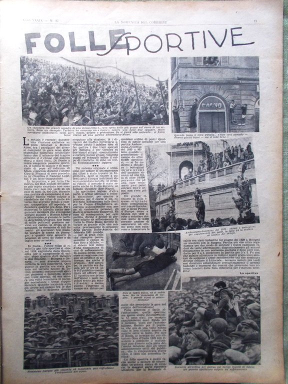 La Domenica del Corriere 13 Settembre 1936 Duce Spagna Richelieu …