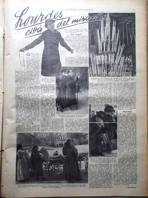 La Domenica del Corriere 14 Agosto 1938 Lourdes Miracolo Wills … | Immagine Gallery 4