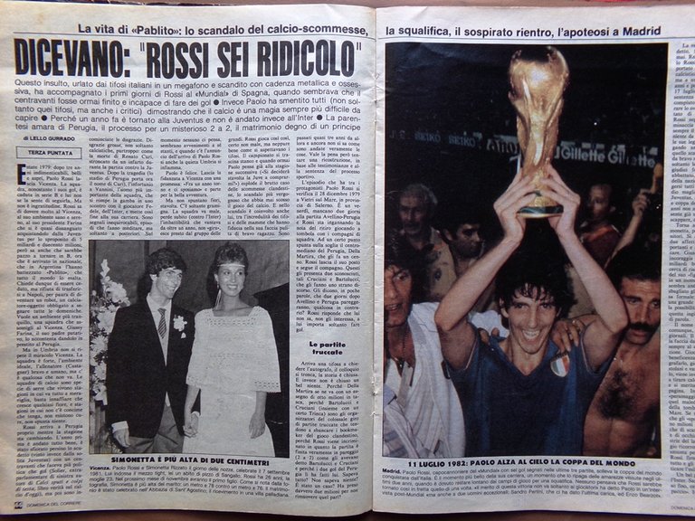 La Domenica del Corriere 14 Agosto 1982 Paolo Rossi Lady …