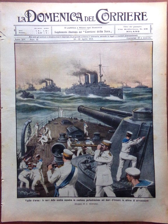 La Domenica del Corriere 14 Aprile 1912 Morte di Giovanni …