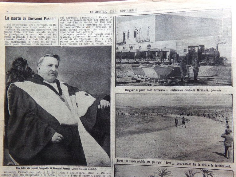 La Domenica del Corriere 14 Aprile 1912 Morte di Giovanni …