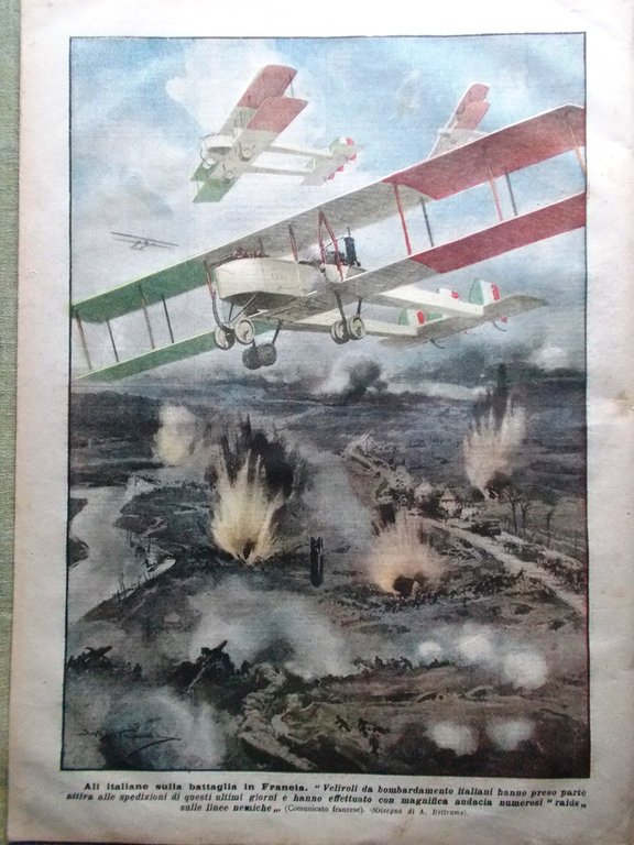 La Domenica del Corriere 14 Aprile 1918 WW1 Cavenaghi Carcano …