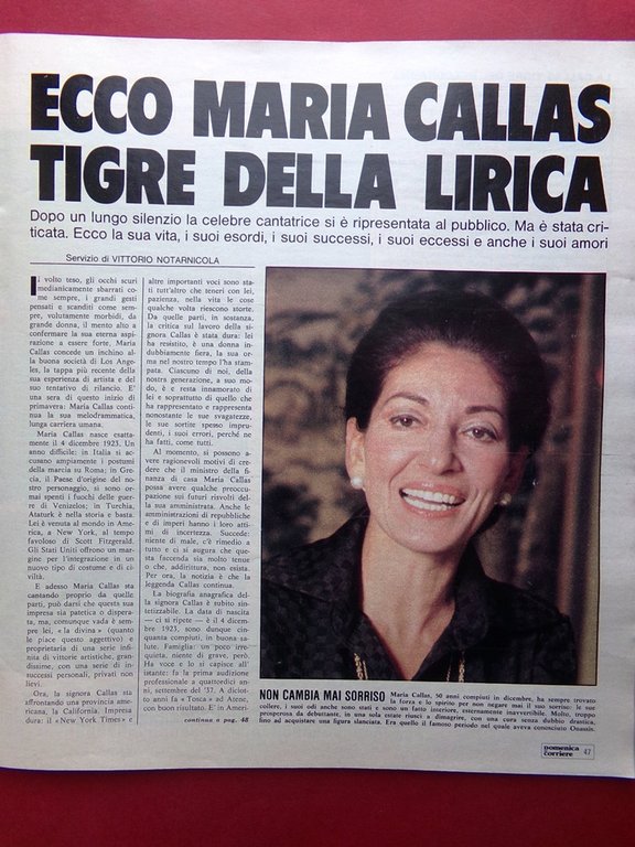 La Domenica del Corriere 14 Aprile 1974 Valpreda Callas Costantino …