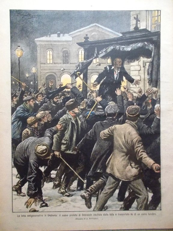 La Domenica del Corriere 14 Gennaio 1906 Augusto Fano Waterloo …