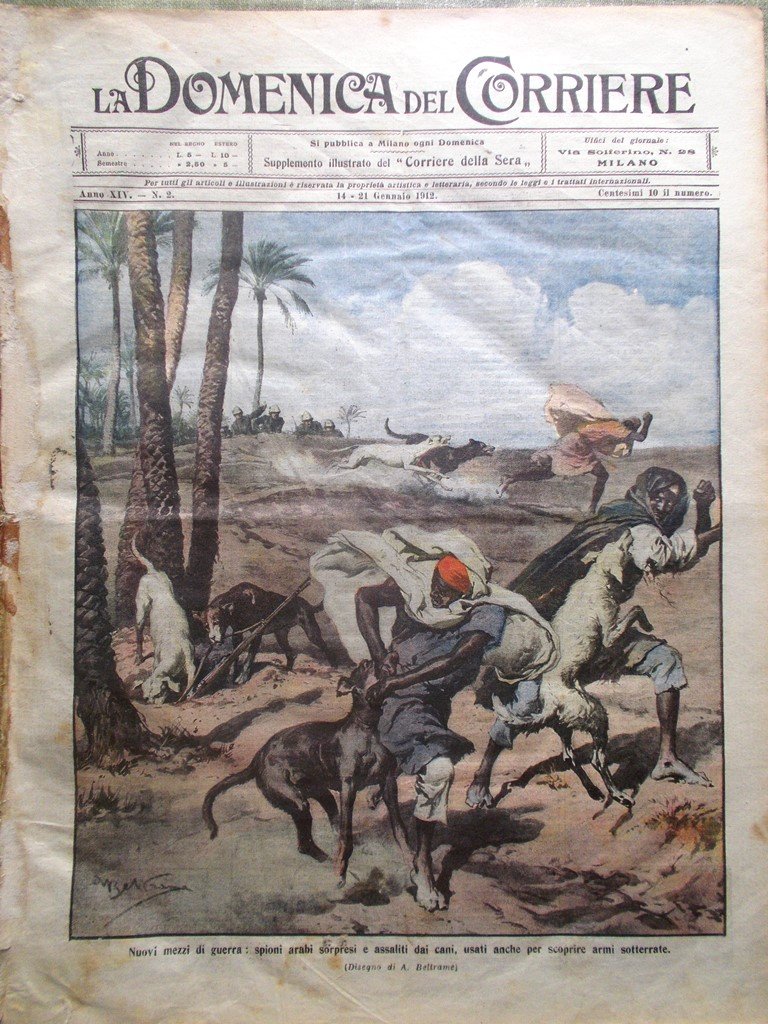 La Domenica del Corriere 14 Gennaio 1912 Rapisardi Maometto Telegrafia …