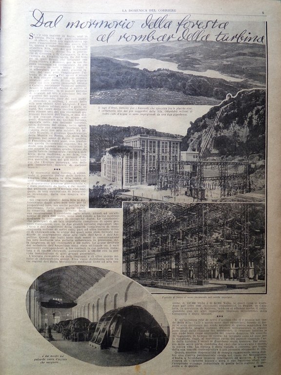 La Domenica del Corriere 14 Gennaio 1934 Lago d'Arvo Cottolengo …