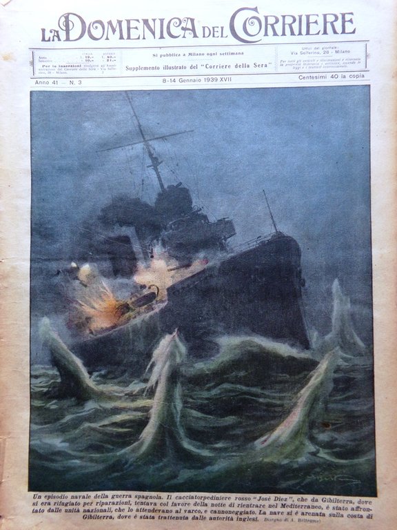 La Domenica del Corriere 14 Gennaio 1939 Maria Savoia Borbone … | Immagine Gallery 1