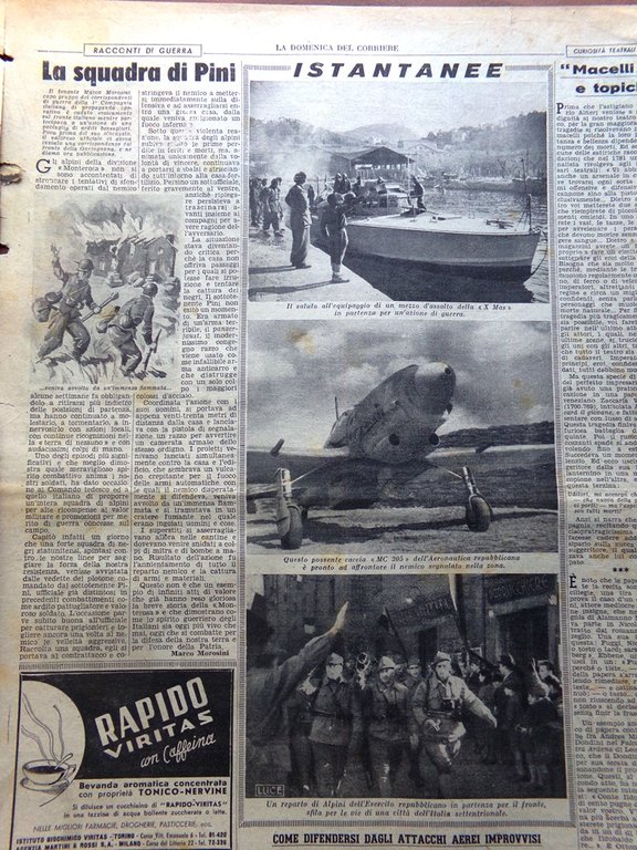 La Domenica del Corriere 14 Gennaio 1945 WW2 Attacco Tedeschi …