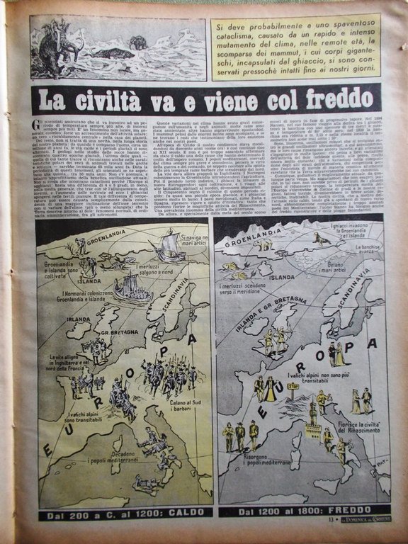 La Domenica del Corriere 14 Gennaio 1951 Mae West Banditi …