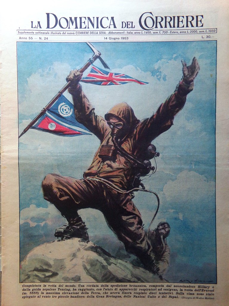 La Domenica del Corriere 14 Giugno 1953 Conquista Everest Regina …