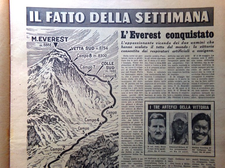 La Domenica del Corriere 14 Giugno 1953 Conquista Everest Regina …