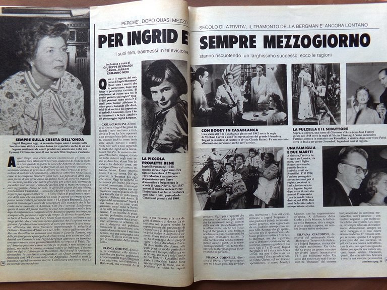 La Domenica del Corriere 14 Giugno 1980 Bettega Wojtyla Bergman …
