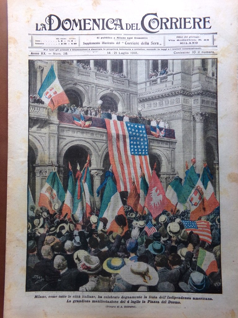 La Domenica del Corriere 14 Luglio 1918 WW1 Musile Vittoria …