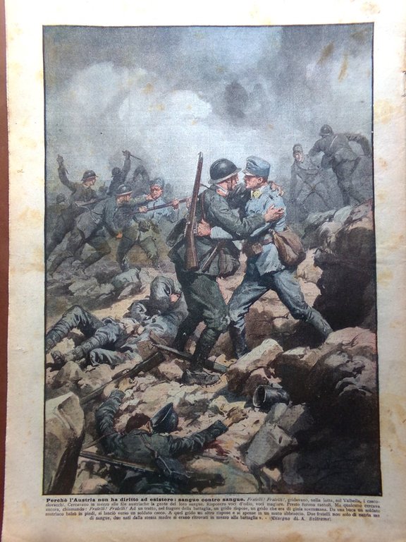 La Domenica del Corriere 14 Luglio 1918 WW1 Musile Vittoria …