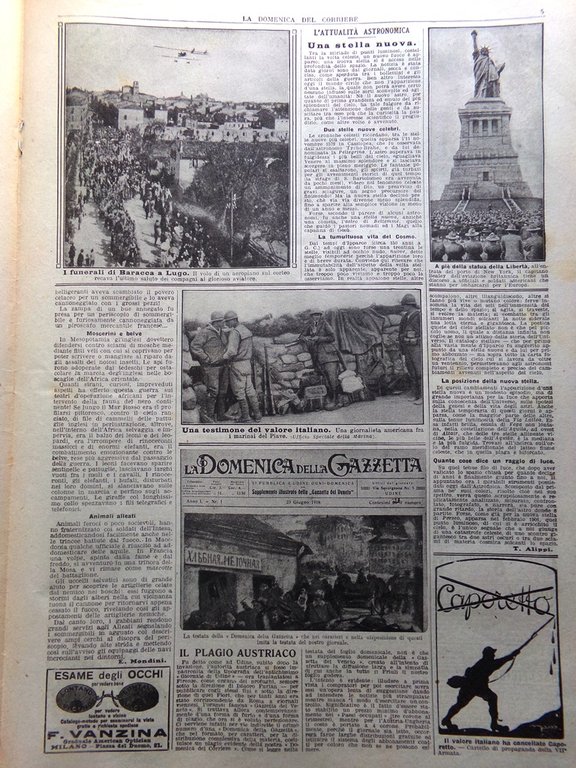 La Domenica del Corriere 14 Luglio 1918 WW1 Musile Vittoria …
