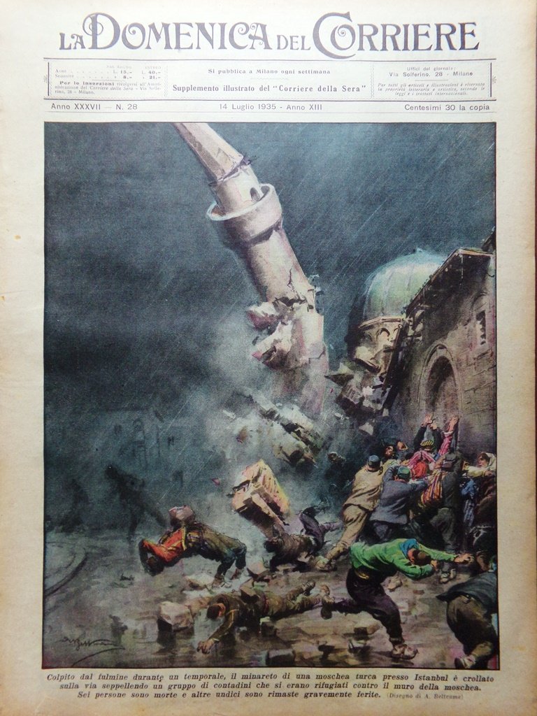La Domenica del Corriere 14 Luglio 1935 Energia Fulmini Abissini …