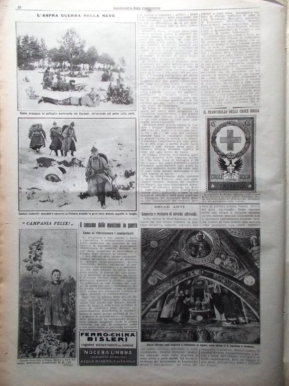 La Domenica del Corriere 14 Marzo 1915 WW1 Dardanelli Cocullo …