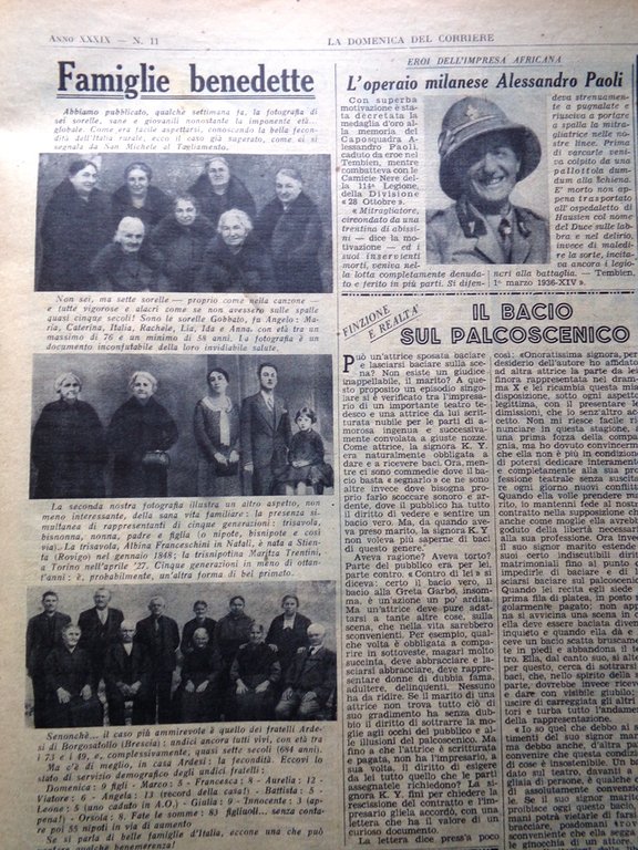 La Domenica del Corriere 14 Marzo 1937 Venezia Battesimo Paoli …