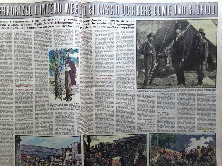 La Domenica del Corriere 14 Marzo 1954 Jesse James Carducci …