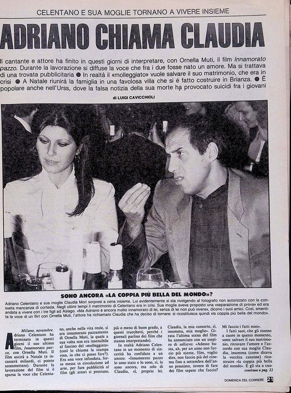 La Domenica del Corriere 14 Novembre 1981 Alfieri Celentano Presley …